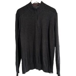 Eddie Bauer Quarter Zip 1/4 Pullover Sweater Mens Size TXL Tall XL Cotton